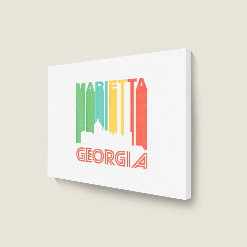 Retro 1970's Style Marietta Georgia Skyline T Shirt Landscape Canvas Print | Artistshot