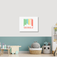 Retro 1970's Style Marietta Georgia Skyline T Shirt Landscape Canvas Print | Artistshot