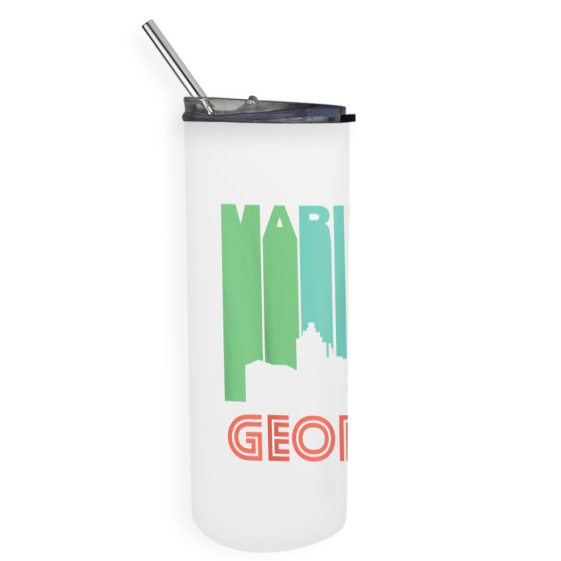 Retro 1970's Style Marietta Georgia Skyline T Shirt Skinny Tumbler | Artistshot