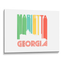 Retro 1970's Style Marietta Georgia Skyline T Shirt Metal Print Horizontal | Artistshot