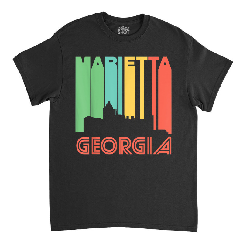 Retro 1970's Style Marietta Georgia Skyline T Shirt Classic T-shirt | Artistshot