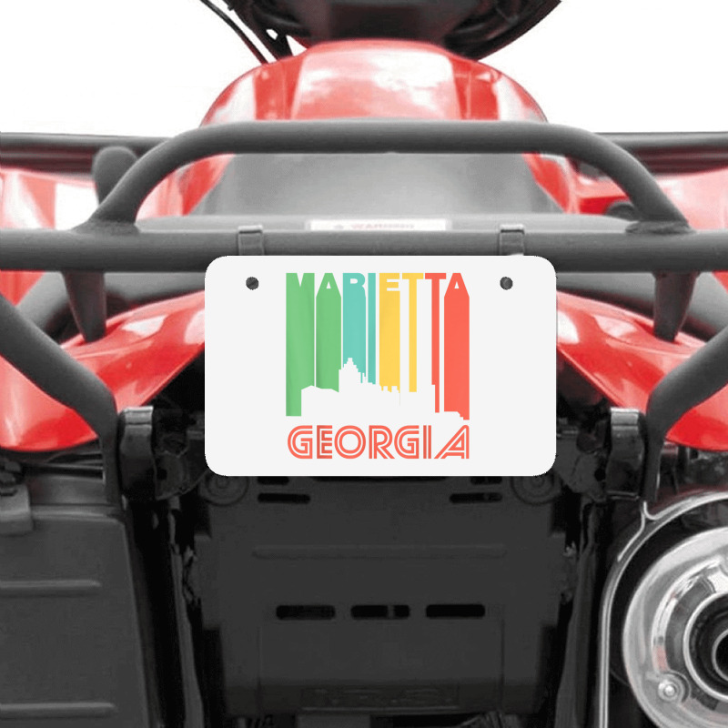 Retro 1970's Style Marietta Georgia Skyline T Shirt Atv License Plate | Artistshot