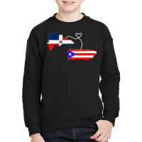 Half Puerto Rican Half Dominican Flag Map Combined Pr Rd T Shirt Youth Sweatshirt | Artistshot