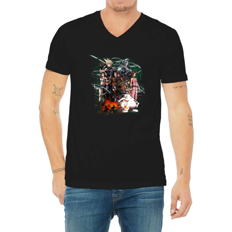 Final Fantasy Vii - Collage V-neck Tee | Artistshot