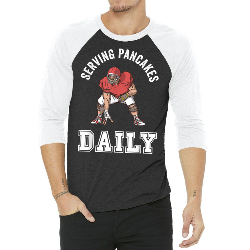 Mens Football Pancakes Served Daily T Shirt 3/4 Sleeve Shirt | Artistshot