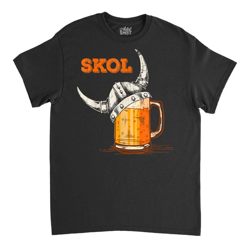 Mens Skol Nordic Viking Helmet Drinking Glass T Shirt Classic T-shirt | Artistshot