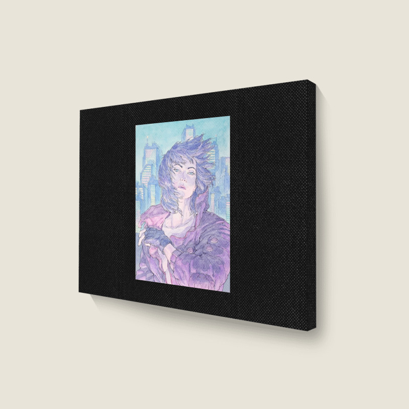 Cyberpunk Girl Landscape Canvas Print | Artistshot