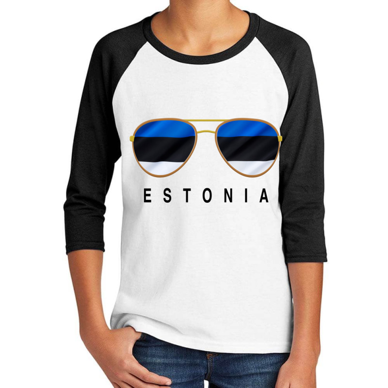 Estonia Sunglasses, Estonia Flag, Estonian Sweatshirt Youth 3/4 Sleeve | Artistshot