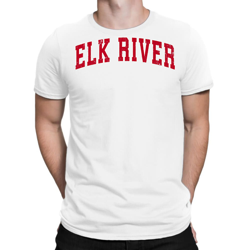 Mens Elk River Minnesota Mn Vintage Sports Design Red Design Premium T T-shirt | Artistshot