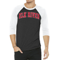 Mens Elk River Minnesota Mn Vintage Sports Design Red Design Premium T 3/4 Sleeve Shirt | Artistshot