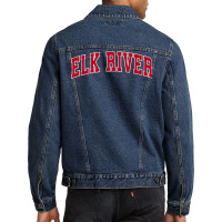 Mens Elk River Minnesota Mn Vintage Sports Design Red Design Premium T Men Denim Jacket | Artistshot