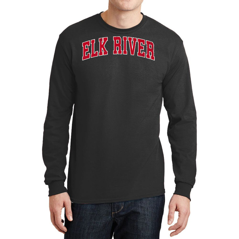 Mens Elk River Minnesota Mn Vintage Sports Design Red Design Premium T Long Sleeve Shirts | Artistshot