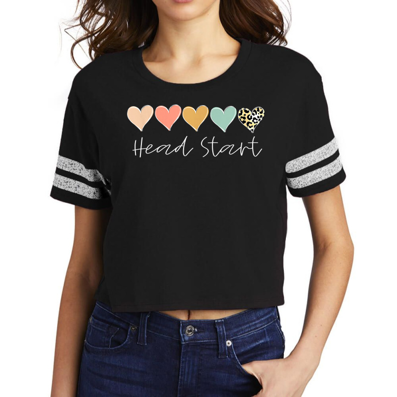 Leopard Hearts Teacher Student, Head Start T Shirt Scorecard Crop Tee by cm-arts | Artistshot