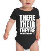 There Their They're English Grammar Humor Teacher Baby Bodysuit | Artistshot