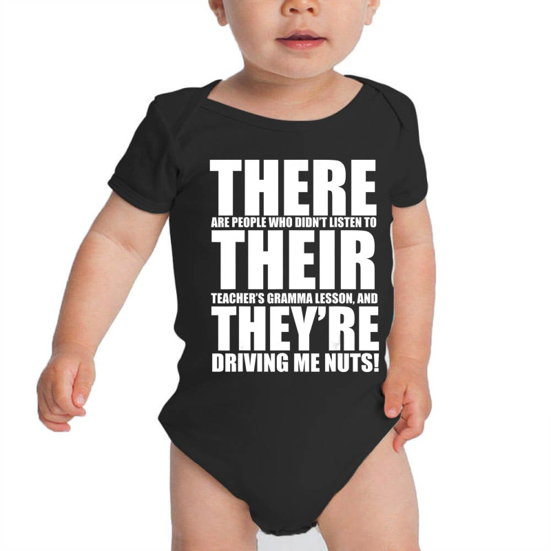 There Their They're English Grammar Humor Teacher Baby Bodysuit by Konlasa6638 | Artistshot