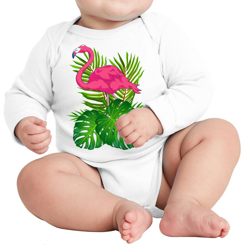 Wildlife Tropical Animal Exotic Bird Lover Pink Flamingo Premium T Shi Long Sleeve Baby Bodysuit by cm-arts | Artistshot