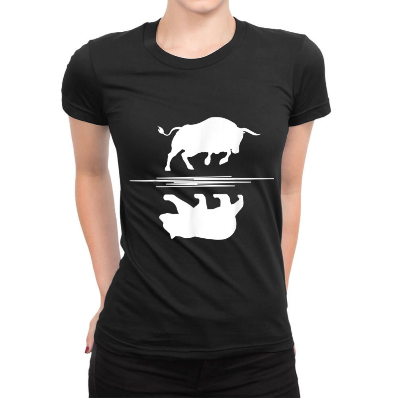 Bull Vs Bear Stock Market Investing Trading Gift Idea Broker T Shirt Ladies Fitted T-Shirt by cm-arts | Artistshot