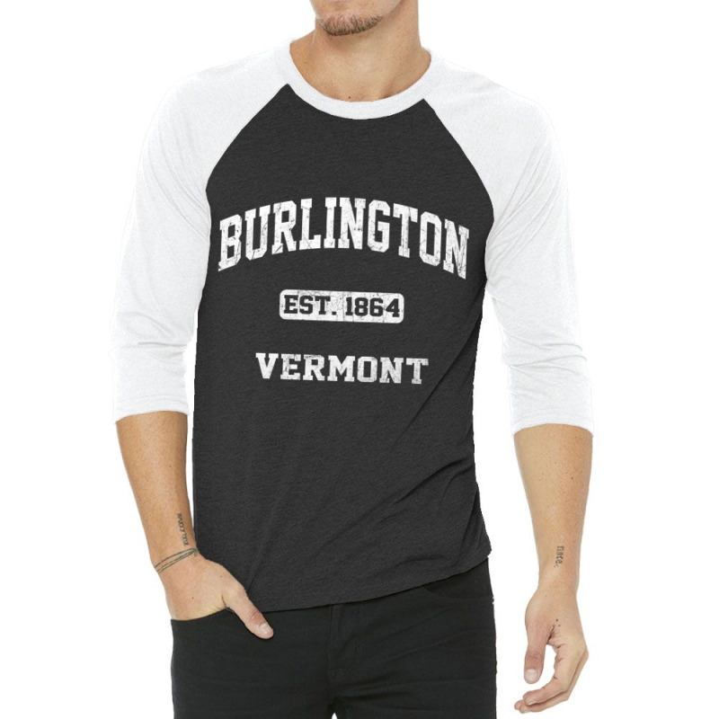 Burlington Vermont Vt Vintage State Athletic Style Premium T Shirt 3/4 Sleeve Shirt | Artistshot