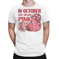 In October We Wear Pink Warrior Football Cheer Megaphone T Shirt T-shirt | Artistshot