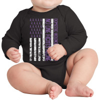 No One Fight Alone American Flag Domestic Violence Awareness T Shirt Long Sleeve Baby Bodysuit | Artistshot