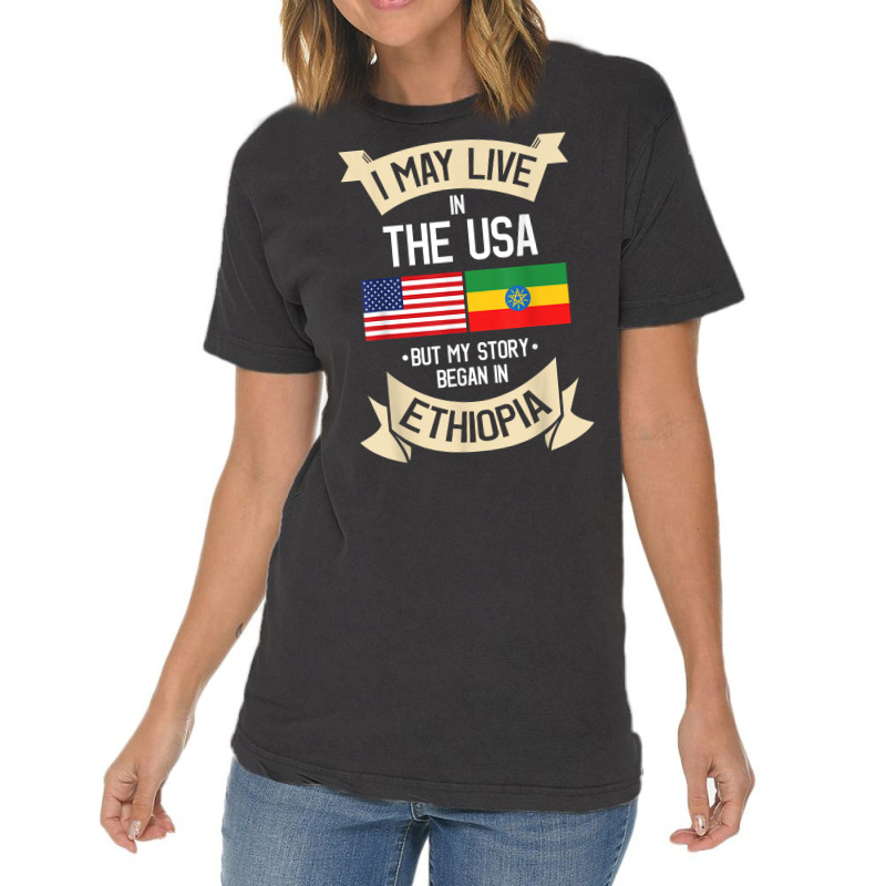 Ethiopian Ethiopia T Shirt Gift For Ethiopian People Vintage T-Shirt by cm-arts | Artistshot