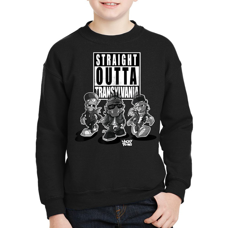 Straight Outta Transylvania Funny Urban Cartoon Vampires T Shirt Youth Sweatshirt by cm-arts | Artistshot