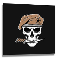 Skull Soldier Army With Knife, Skull Soldier Army With Knife Art, Skul Metal Print Square | Artistshot