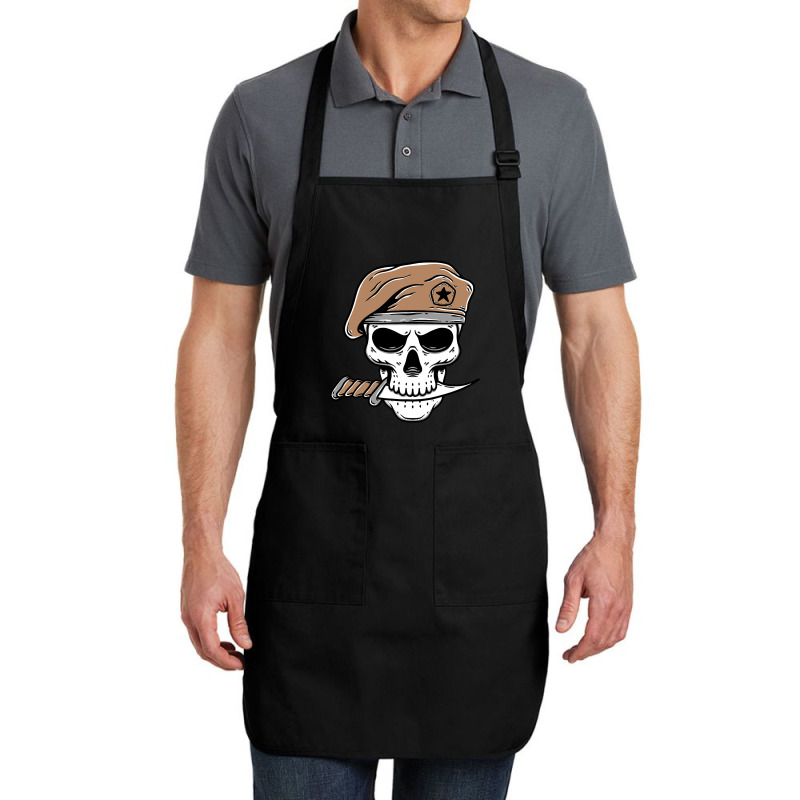 Skull Soldier Army With Knife, Skull Soldier Army With Knife Art, Skul Full-length Apron | Artistshot