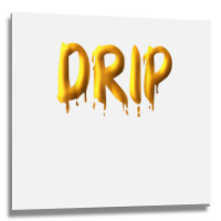 Drippy Yellow Drippin Letters Streetwear Hip Hop Tees Tops T Shirt Metal Print Square | Artistshot