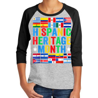 Latin Countries Flag Hispanic Heritage Month Latino Pride T Shirt Youth 3/4 Sleeve | Artistshot