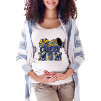 Cheer Mom Navy Leopard Cheer Poms & Megaphone T Shirt Maternity Scoop Neck T-shirt | Artistshot