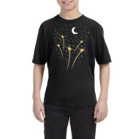 Moon Fireworks Starry Night Lunar Cresent Stargazer Gift T Shirt Youth Tee | Artistshot