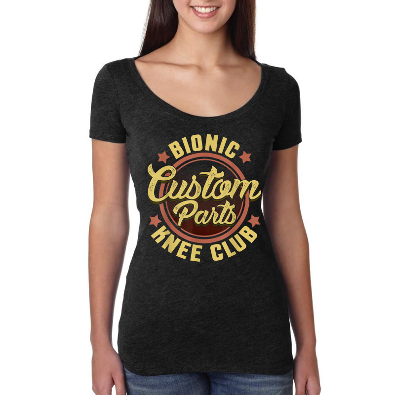 Bionic Knee Club Custom Parts Funny Knee Replacement T Shirt Women's Triblend Scoop T-shirt by cm-arts | Artistshot