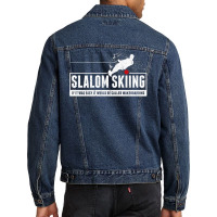 Funny Slalom Waterskiing Wakeboard Ski Vintage Style Gift Premium T Sh Men Denim Jacket | Artistshot