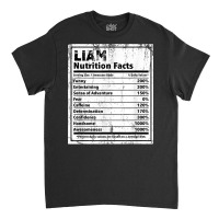 Liam Nutrition Facts Funny Name Humor Nickname Sarcasm T Shirt Classic T-shirt | Artistshot