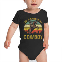 Like A Rhinestone Cowboy Vintage Western Rodeo Country Music T Shirt Baby Bodysuit | Artistshot