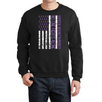 No One Fight Alone American Flag Domestic Violence Awareness T Shirt Crewneck Sweatshirt | Artistshot