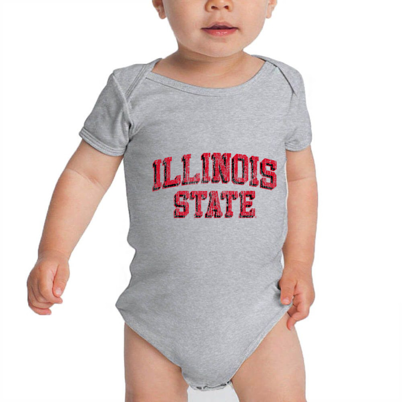 Illinois State Redbirds Retro Arch Block T Shirt Baby Bodysuit by cm-arts | Artistshot