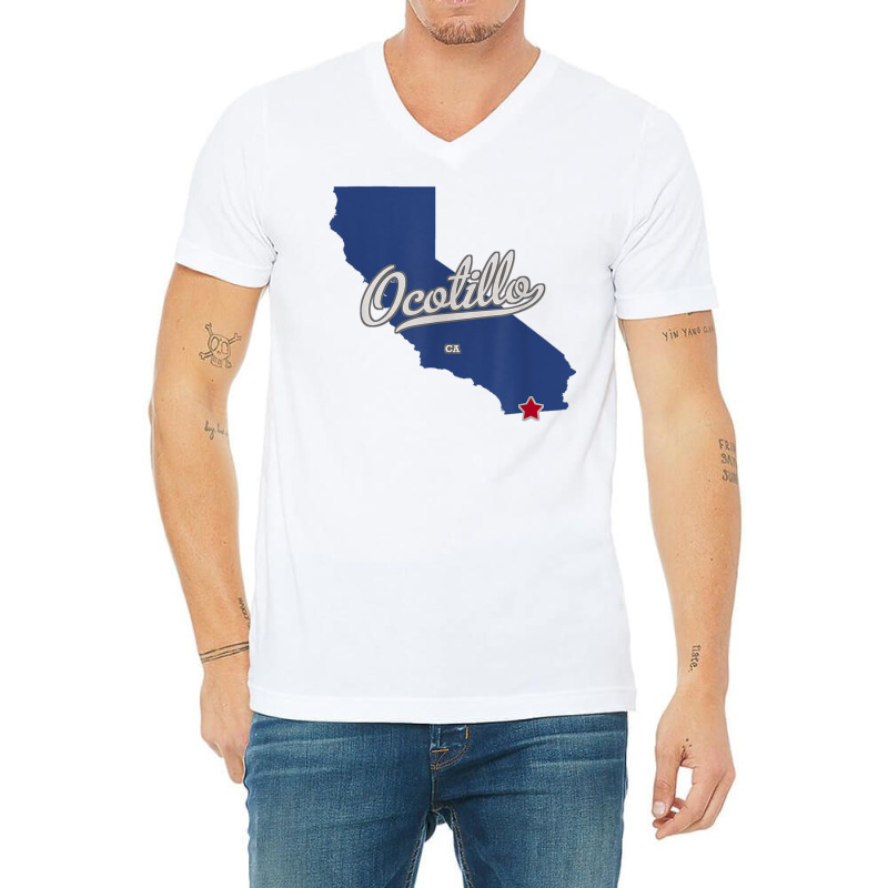 Ocotillo California Ca Map T Shirt V-neck Tee | Artistshot