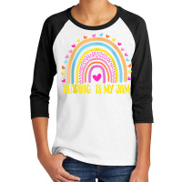 Read Teacher Rainbow Leopard Reading Is My Jam T Shirt Youth 3/4 Sleeve | Artistshot