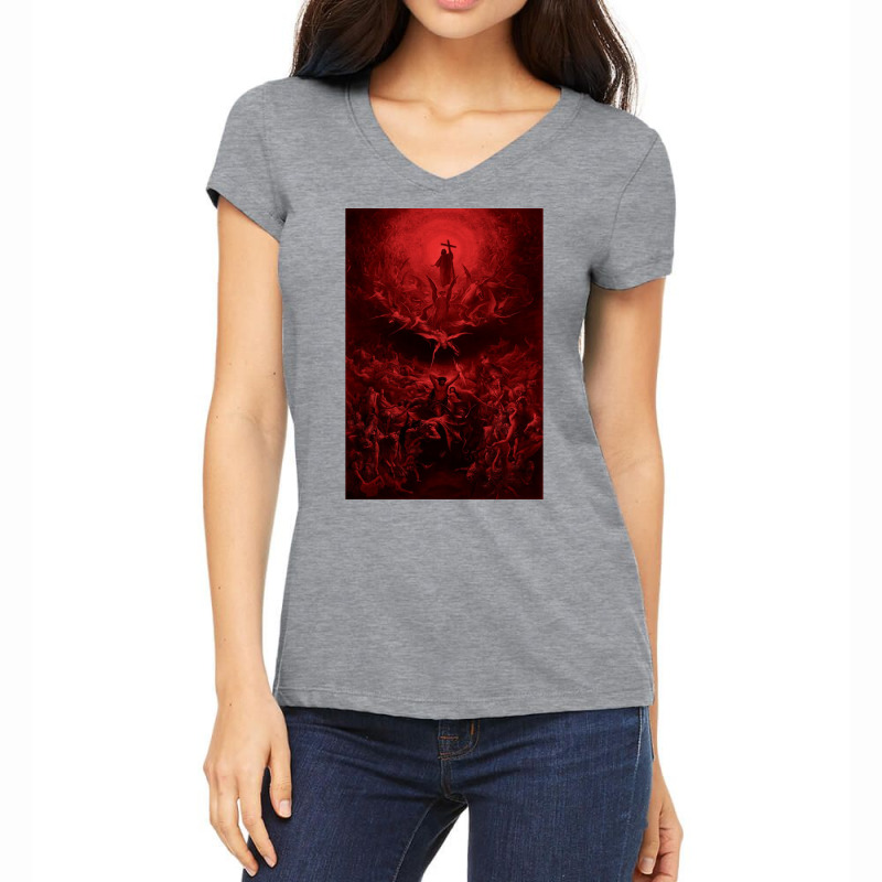 Occult Gothic Dark Satanic Unholy Witchcraft Grunge Emo Goth Long Slee Women's V-Neck T-Shirt by cm-arts | Artistshot