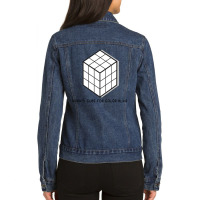 Rubik's Cube Blind, Rubik's Cube Blind Vintage, Rubik's Cube Blind Art Ladies Denim Jacket | Artistshot