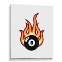 Snooker Billiard Black Eight 8 Ball On Fire T Shirt Metal Print Vertical | Artistshot