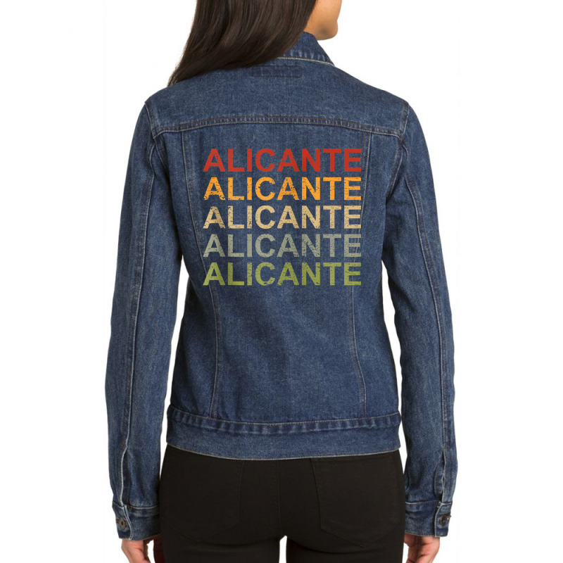 Retro Alicante, Spain Travel, Spain Pride, Alicante Zip Hoodie Ladies Denim Jacket by cm-arts | Artistshot