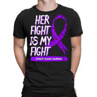 Womens Her Fight Is My Fight Domestic Violence Awareness Purple V Neck T-shirt | Artistshot