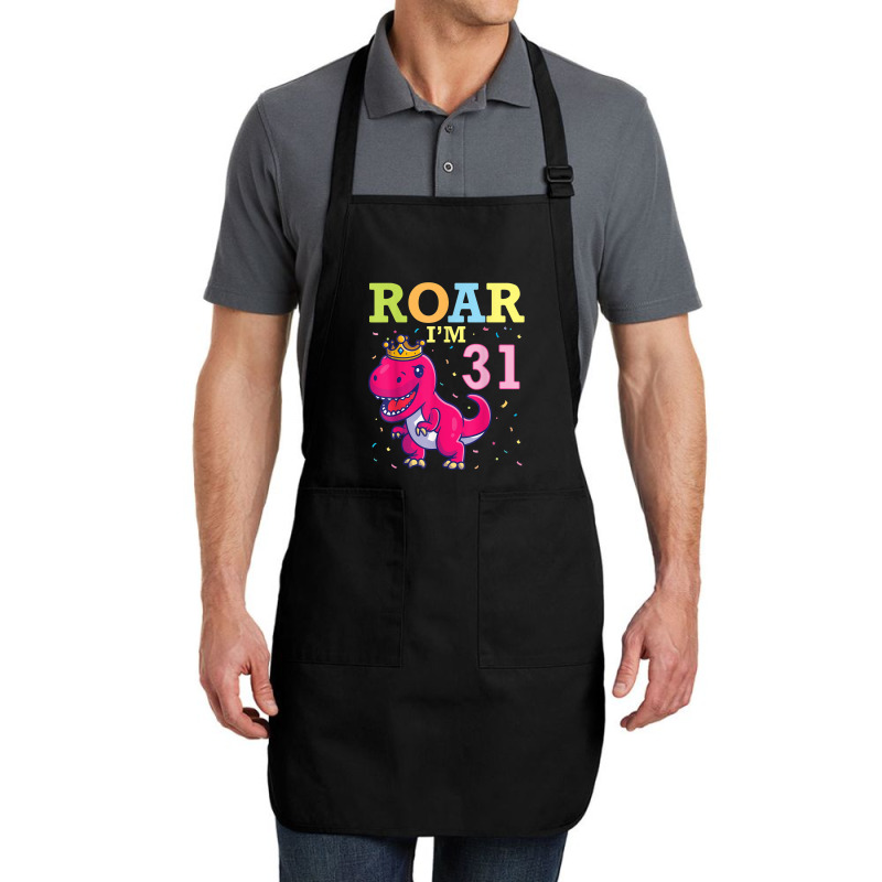 King Dinosaur Dance Happy My Birthday Roar I'm 31 Years Old Full-length Apron | Artistshot