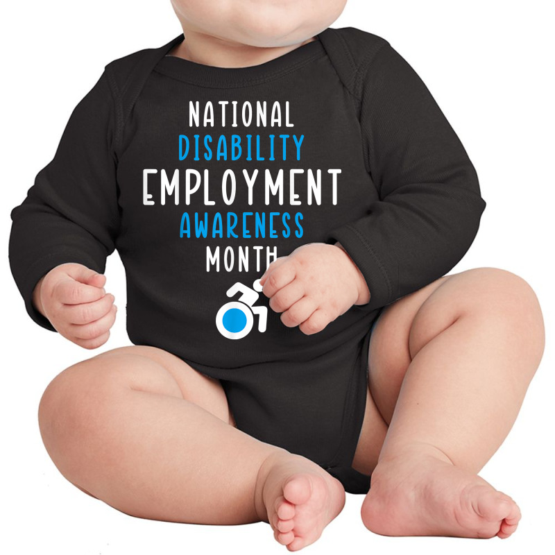 National Disability Employment Awareness Month Pride Support T Shirt Long Sleeve Baby Bodysuit by cm-arts | Artistshot