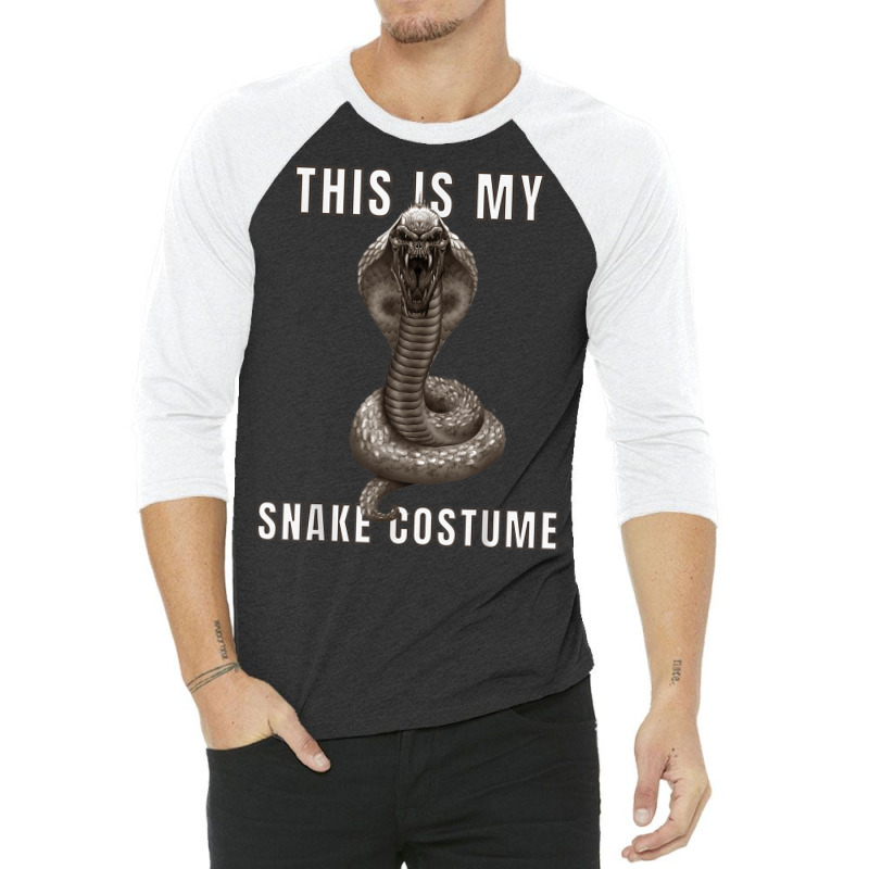 Easy Halloween Costume With Scary King Cobra Snake Skull 3/4 Sleeve Shirt | Artistshot