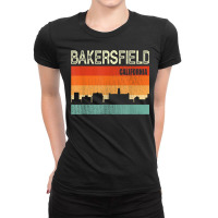 Bakersfield California Town Skyline Ladies Fitted T-shirt | Artistshot