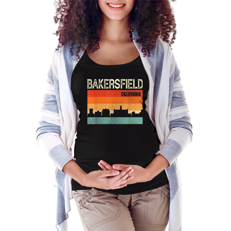 Bakersfield California Town Skyline Maternity Scoop Neck T-shirt by Color | Artistshot